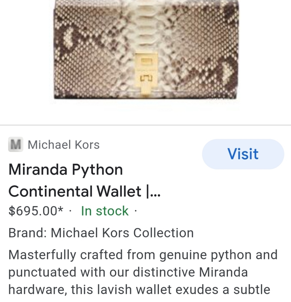Michael Kors Clutch Anaconda Python Miranda Conti… - image 2